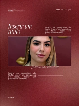 Modelo de post editável com foto em fundo vinho